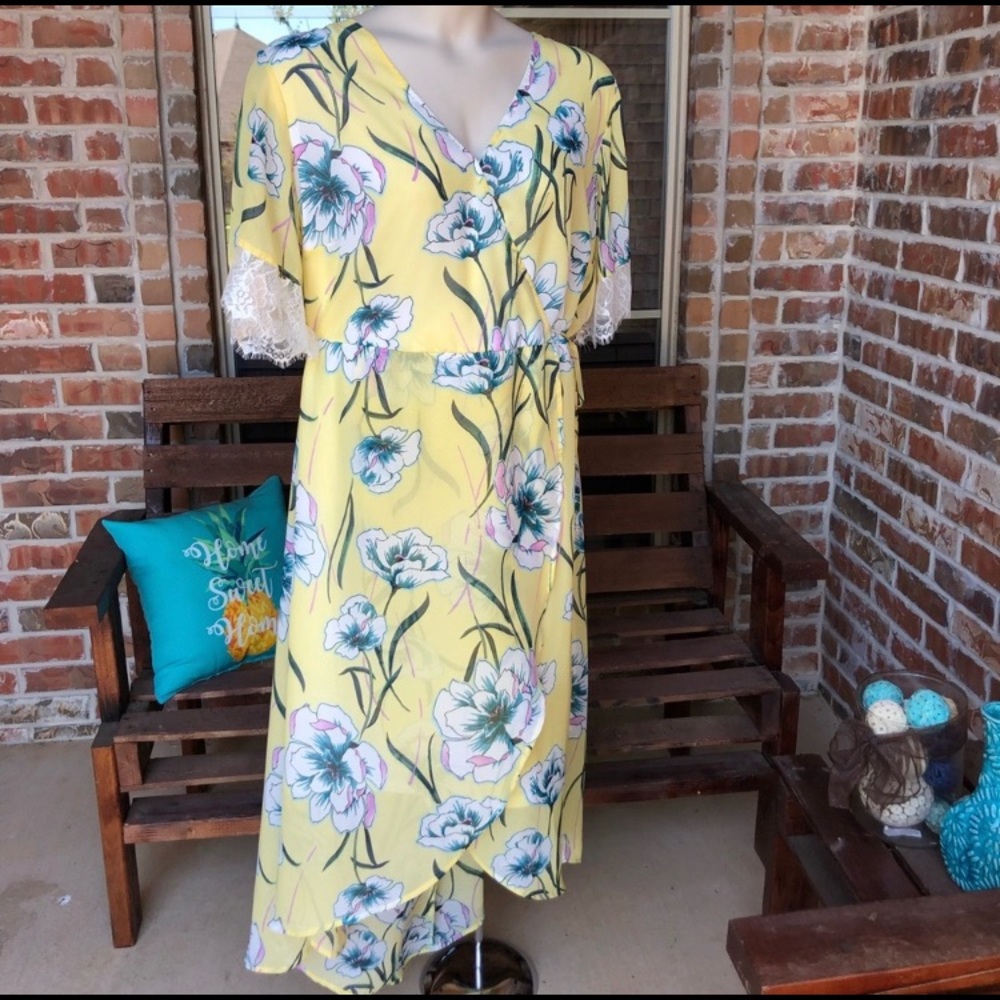 NY Collection (Macy’s) Faux Wrap Hi-Lo Maxi Dress